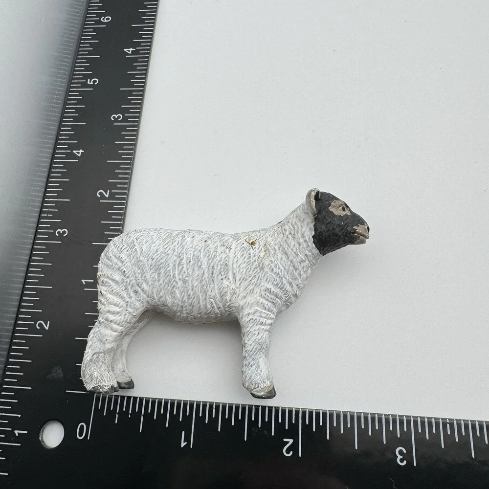 1989 Funrise ~ 8 Farm Animals Figurines Pig Sow Piglets Dog Goat Sheep Lamb Vtg